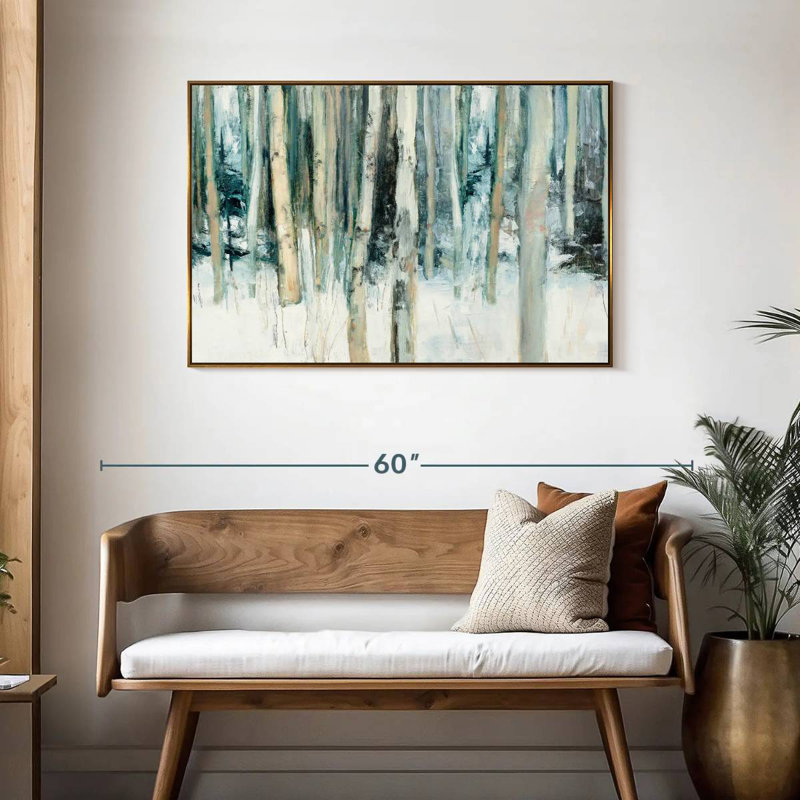 Winter Woods III, Cadre flottant doré, 43 po x 29 po