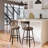 Swivel Upholstered Counter Stool with Metal Frame-1656087967