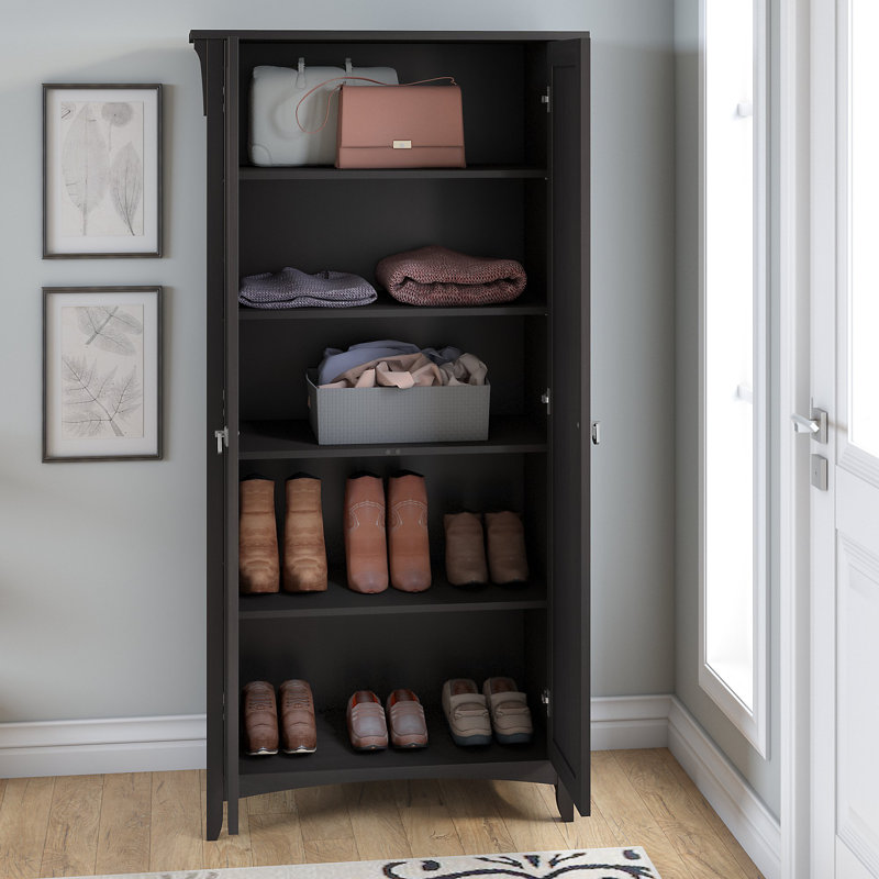 Armoire de rangement à 5 tablettes Pernell, Noir