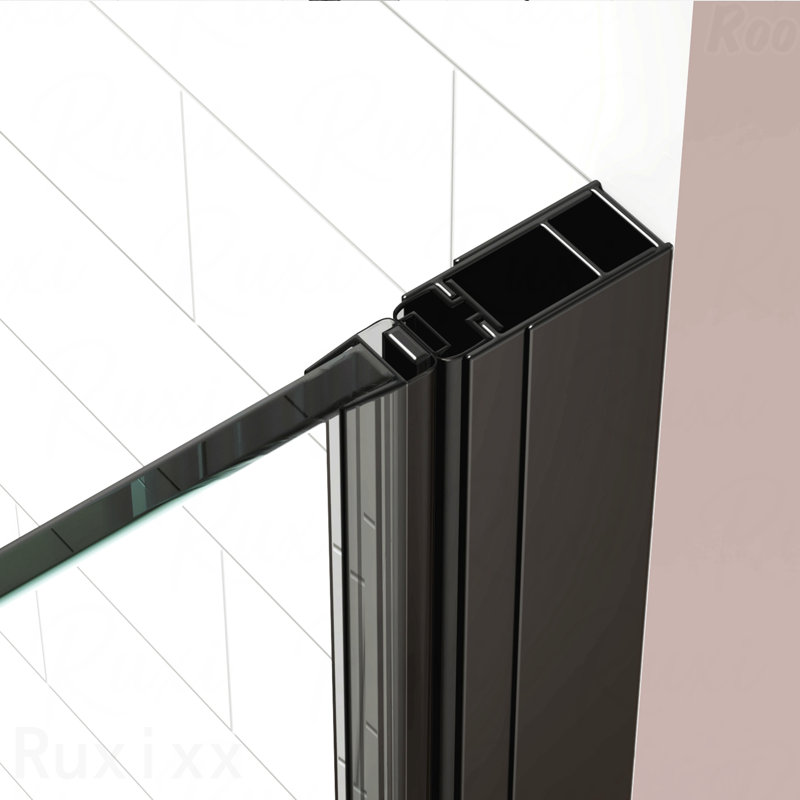 34 "W X 72 "H Swing Double Glass Panel Shower Door Adjustable Frameless Design Shower Door With 1/4 " Clear Tempered Glass