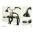 Kingston Brass Heirloom Three-Handle 2-Hole Deck Mount Clawfoot Tub Faucet with Hand Shower-28237313