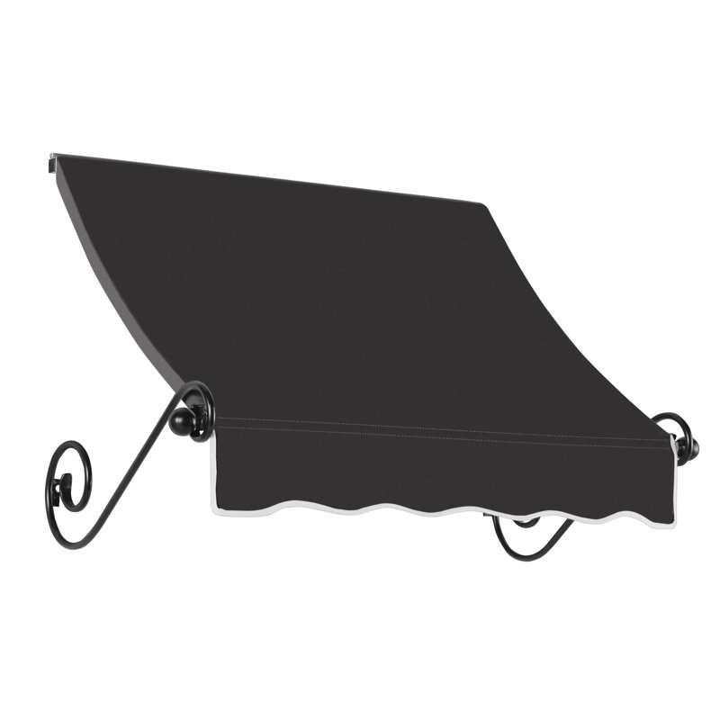 Auvent en tissu acrylique avec accoudoirs en fer Awntech Charleston, Noir, H 22 po x l 64,5 po x P 36 po