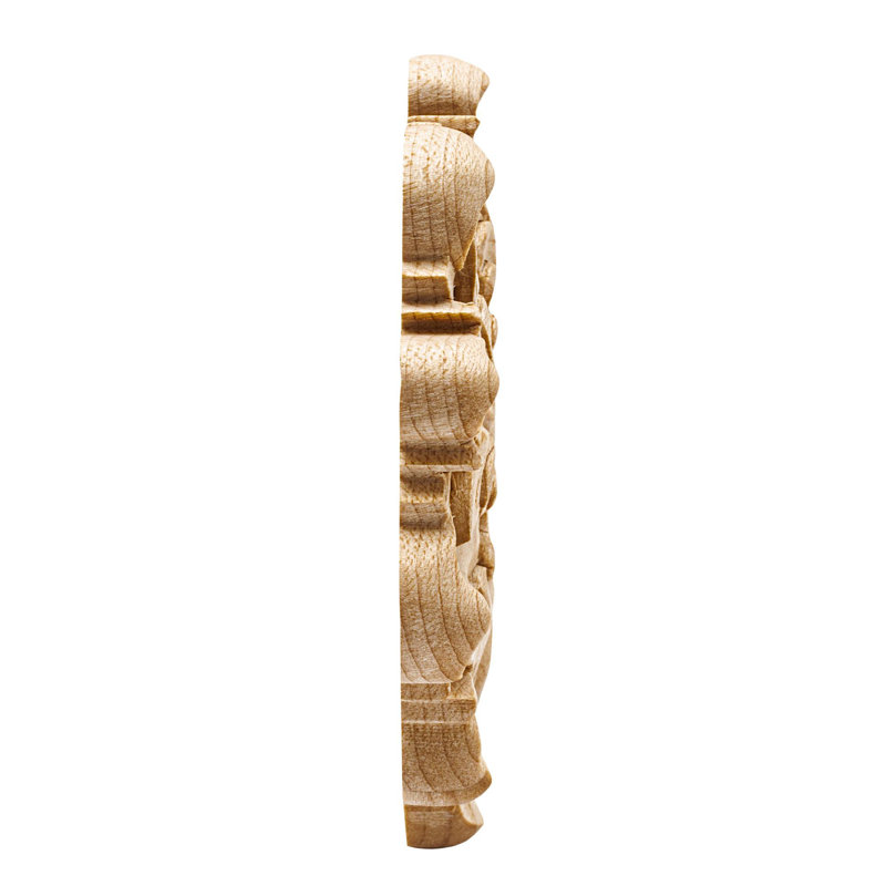 Petite applique en bois d'acanthe en érable massif massif 4 po x 3/8 po