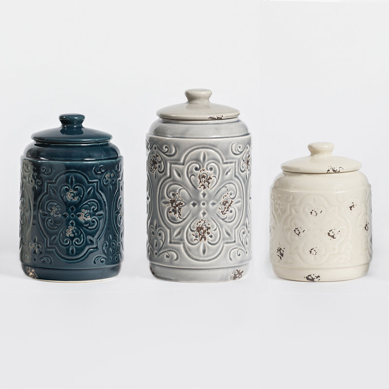 Ensemble de pots de cuisine 3 pièces de style rustique