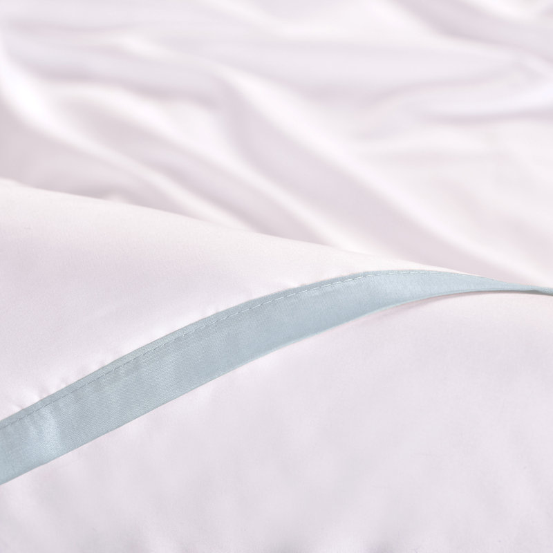 Ensemble de housse de couette brodée Chanasya, Housse de couette grand et 2 taies d'oreiller stan, Bleu