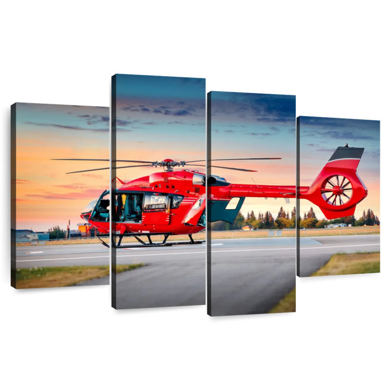Mehar Red Helicopter, 42" H x 68" W
