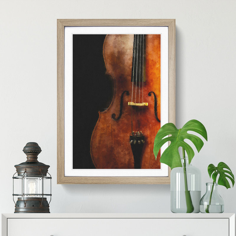Cello - Picture Frame Graphic Art Print, Oak Framed, 87cm H x 62cm W x 2cm D