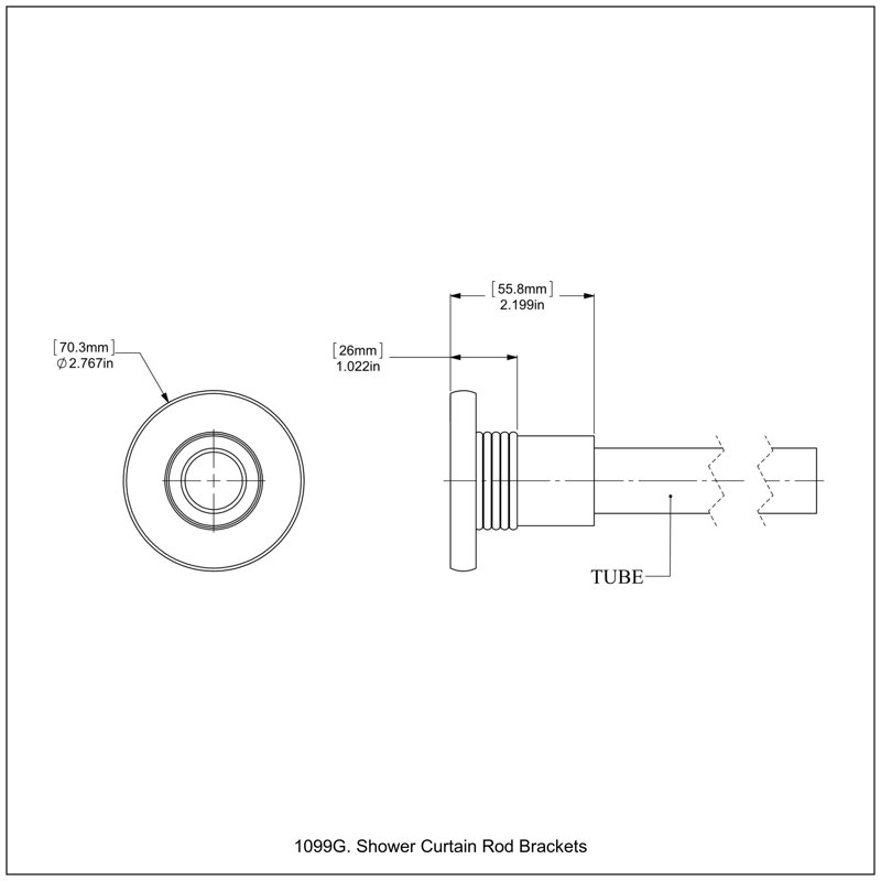Tringle droite de rideau de douche Field Cut, l 60 po, Laiton satiné