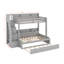 Lit simple superposé au dessus d'un lit double avec escalier de rangement, lit gigogne, tablettes de rangement et port USB-283903869