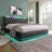 PU Upholstered bed, 360 surround LED function, Buttons/Apps/Remote Control, hydraulic storage bed with USB Type-C charging, Black (No mattress)-1962951514