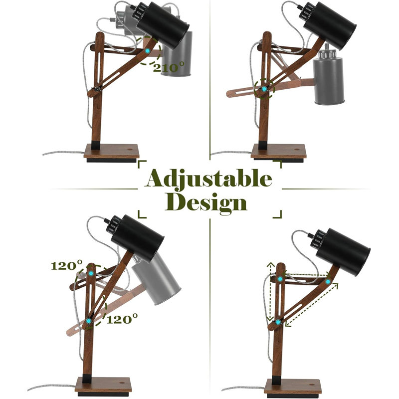 Modern LED Desk Lamp, Brown, Black