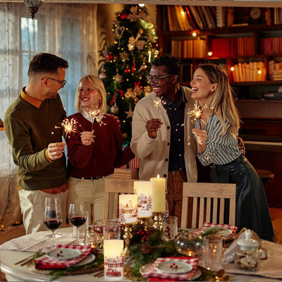 Christmas Flameless Candles With Remote, Battery Operated Candle With Timer, Flickering Flameless Pillar Realistic Real Wax LED Candles For Christmas Living Room Decor And Home Decorations