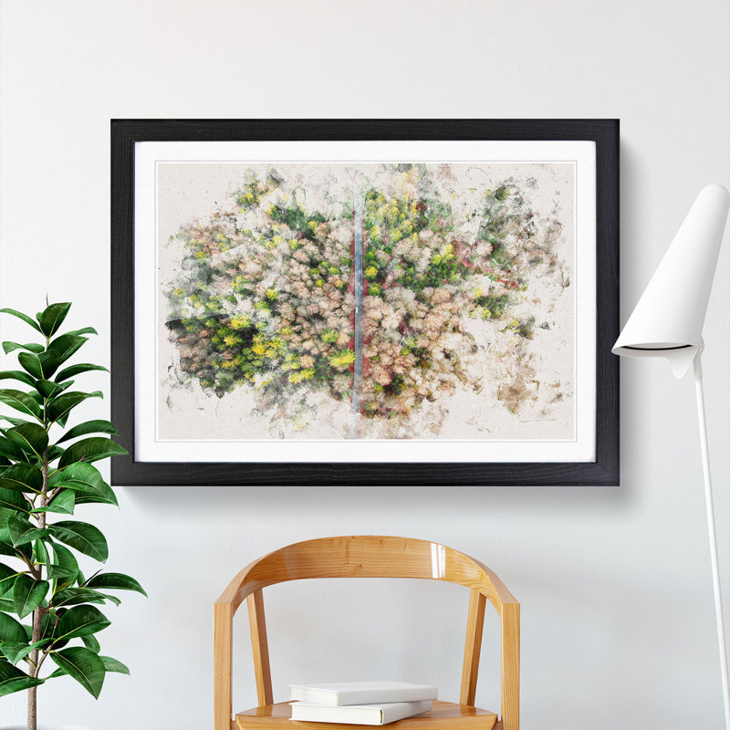 Separating the Forest - Picture Frame Painting Print, 24cm H x 33cm W x 2cm D, Black Framed