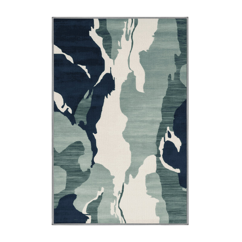 Tapis gris aquarelle lavable à la machine