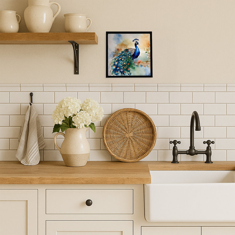 Peacock Framed Metal Print