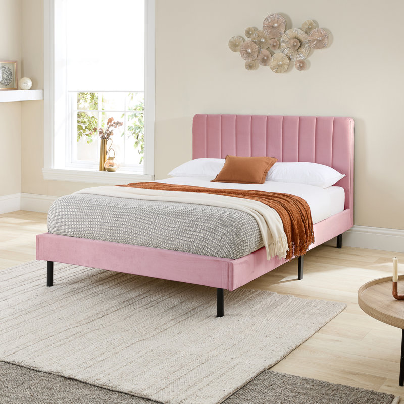 Marguerite Upholstered Bed, Super King (6'), Pink