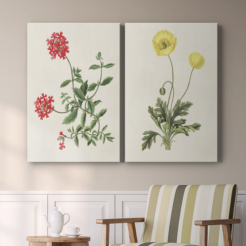 Fleurs des saisons - Toile tendue avec châssis de qualité supérieure - prête à être accrochée, H 18 po x l 24 po