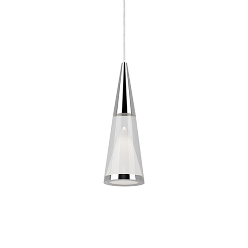 Luminaire suspendu à 1 lumière DEL Malabar, Chrome
