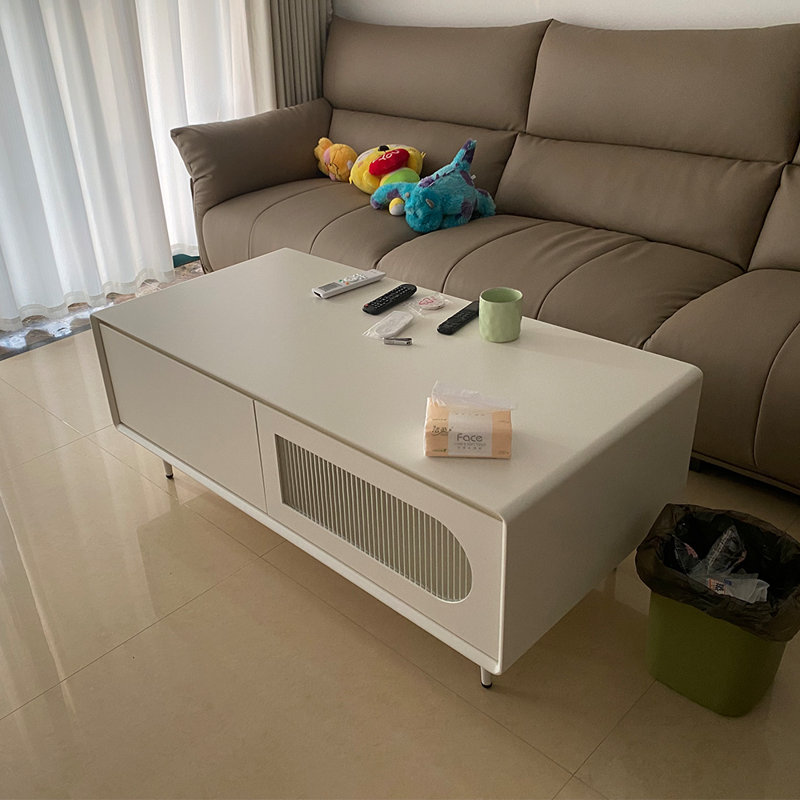 Cream solid wood coffee table Minimalism