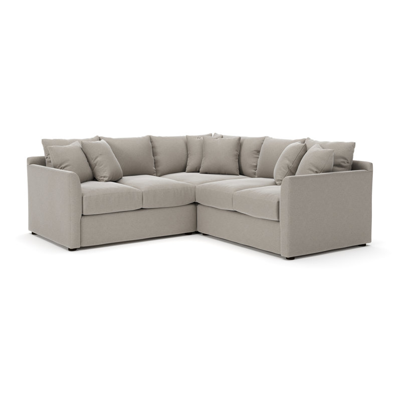 Cecelia Upholstered L-Sectional, Right Hand Facing, Drusky Linen Sustain® Basketweave