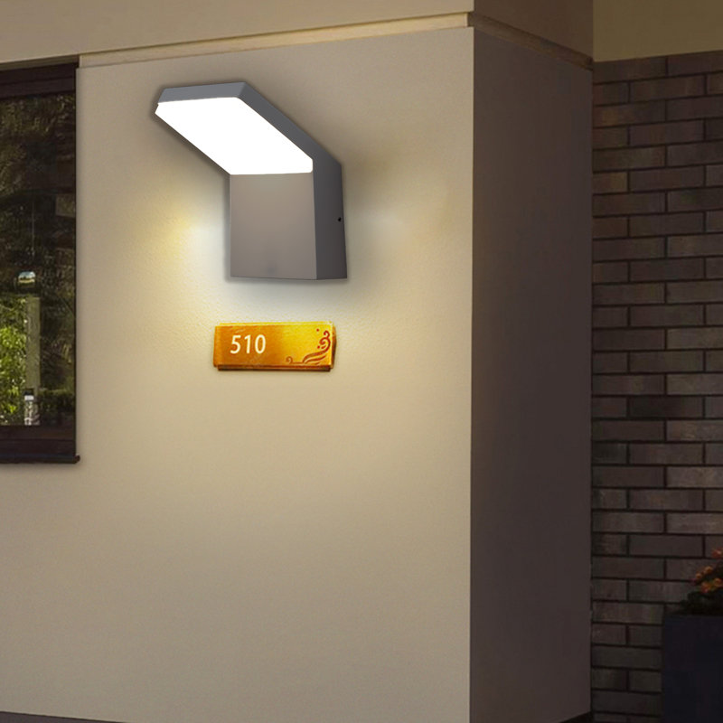 Wall Light Outdoor LED Wall Mount Lamp Modern Wall Sconce Lighting Lantern Fixture, Gray, 120