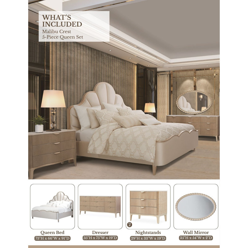 Malibu Crest 5 - Piece Bedroom Set, Queen
