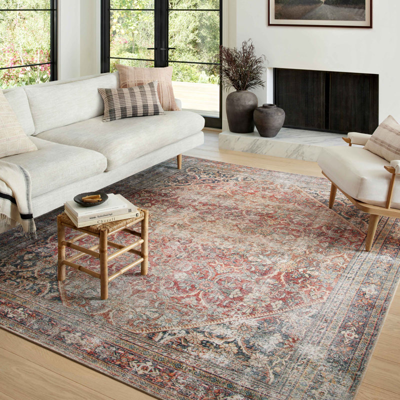 Amber Lewis x Loloi Georgie Red / Navy Area Rug, Rectangle 8'4" x 11'6"