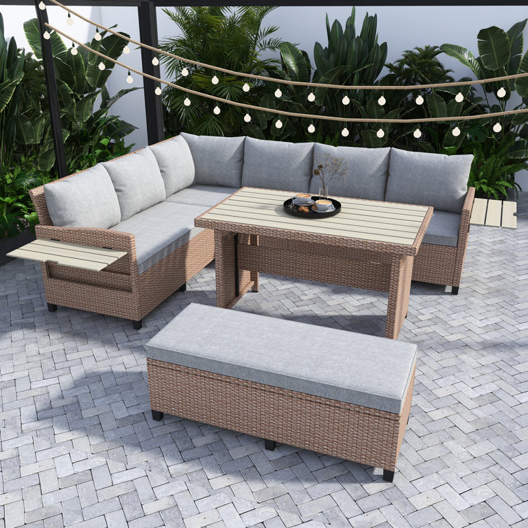 46.5'' Wicker Outdoor Patio Sectional (incomplete box 3 of 3 only)