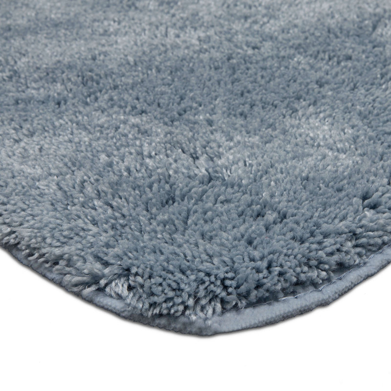Pirates Well Washable Non-Slip Stain/Fade Resistant Solid Rectangle Bath Mat, 17" W x 24" L, Light Blue