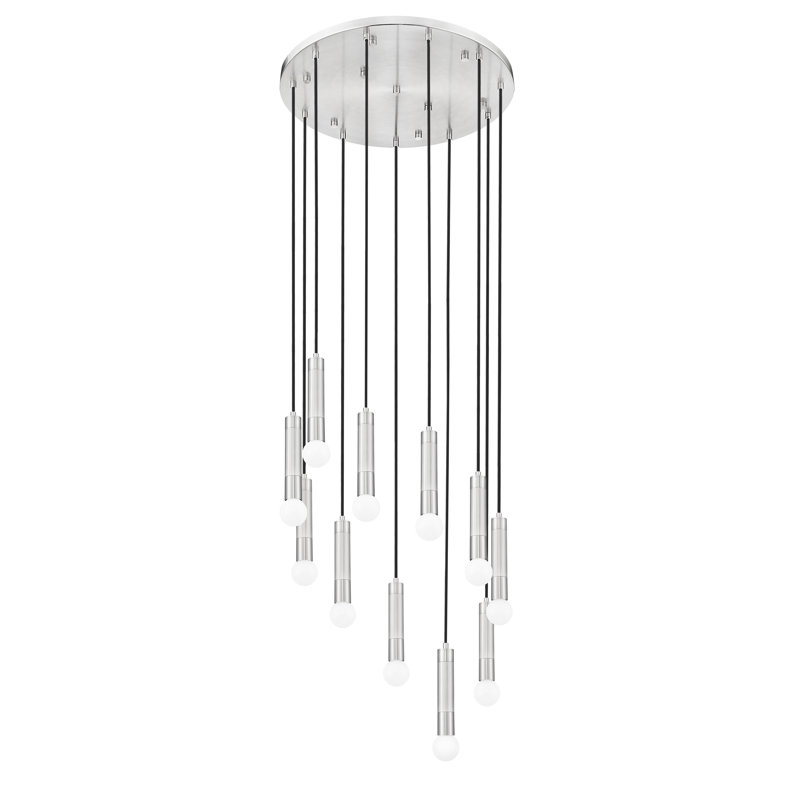 Lipman Chandelier, 11 Lights, Brushed Nickel
