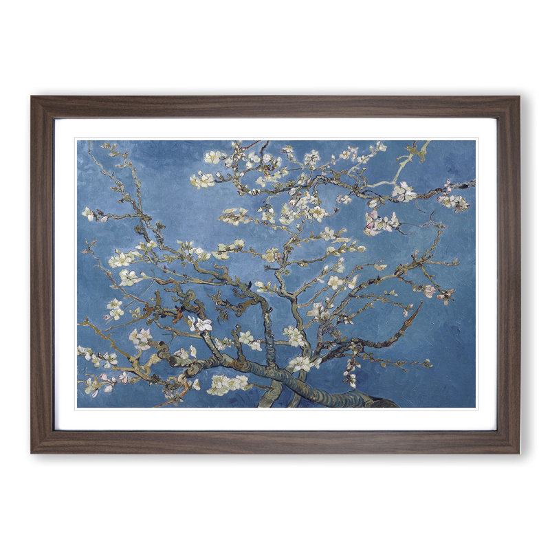 Almond Blossom Branches Vol.2 by Vincent Van Gogh - Picture Frame Graphic Art, 27cm H x 36cm W x 2cm D, Walnut Framed