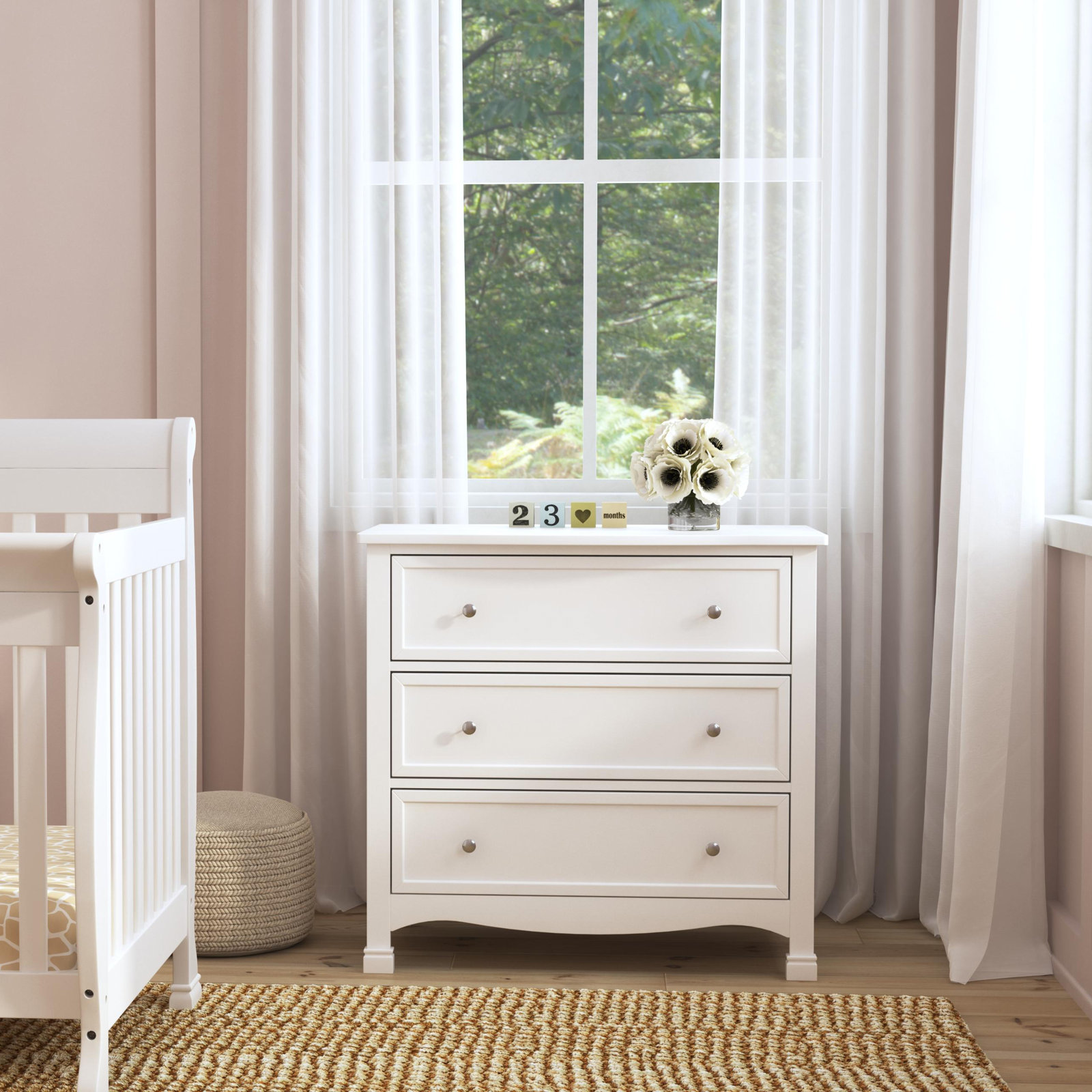 Kalani 3 Drawer Dresser, White