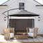 Parasol en porte-à-faux 9,5 pi avec sangle de vent, housse, UPF50 +, gris