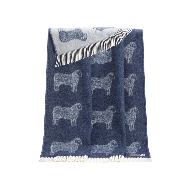 Blue Sheep Wool Throw