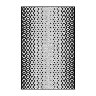Tapis noir à motifs géométriques