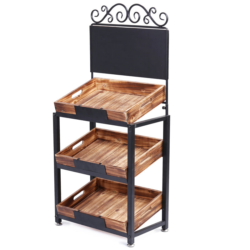 Briehn Storage Shelving Unit with Chalkboard and 3 Tiered Large Tray