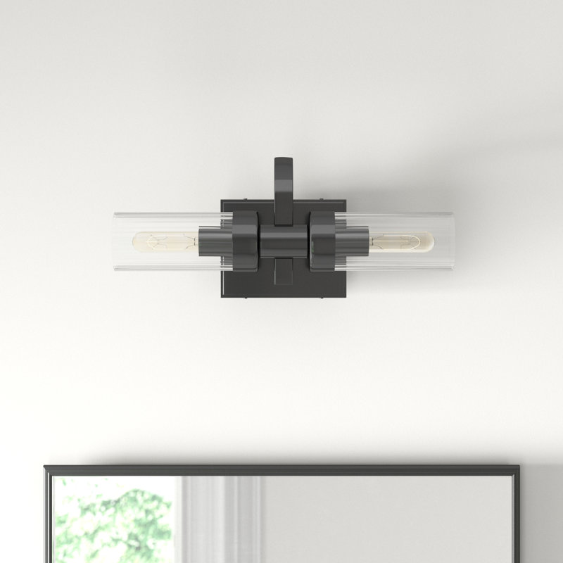Dominique 2 Light Ribbed Dimmable Vanity Light