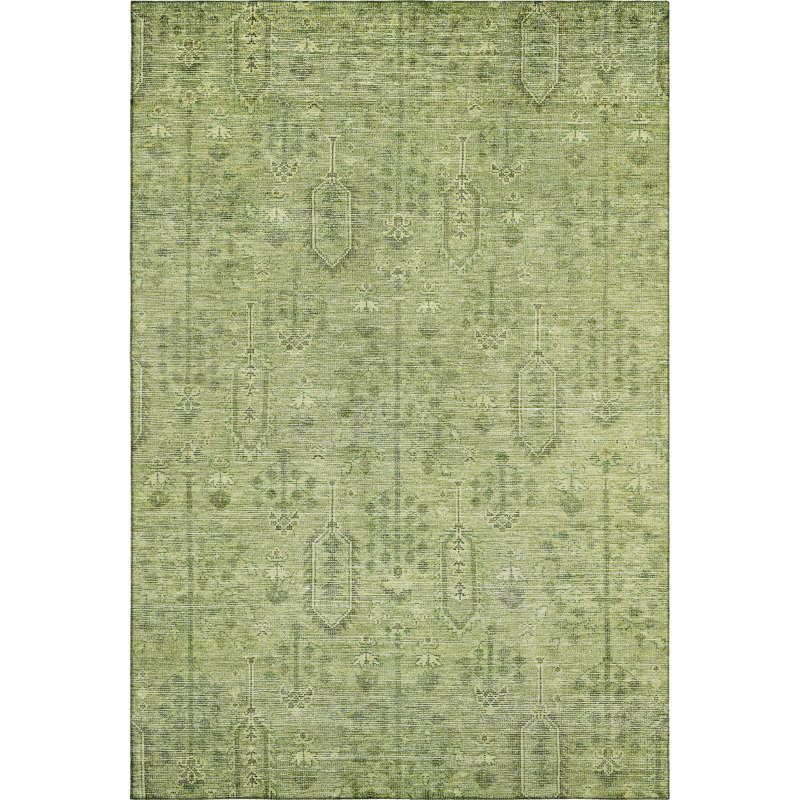 Premium Machine Washable Prisco Sage Rug, Rectangle 9' x 12'