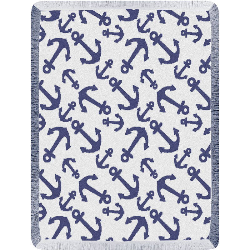 Jeté manuel en rayonne marine 48 "x 60", Bleu marine