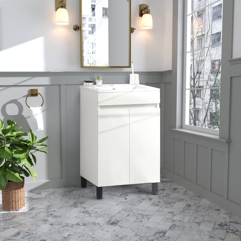 Trépied de salle de bain 20 "avec lavabo en céramique idéal pour les petites salles de bain et salles d'eau