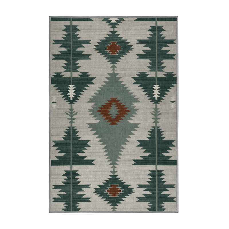 Washable Sagebrush Southwestern Area Rug, Rectangle 7' x 10'