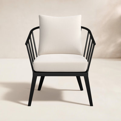 Serena Metal Outdoor Dining Armchair with Sunbrella Cushions