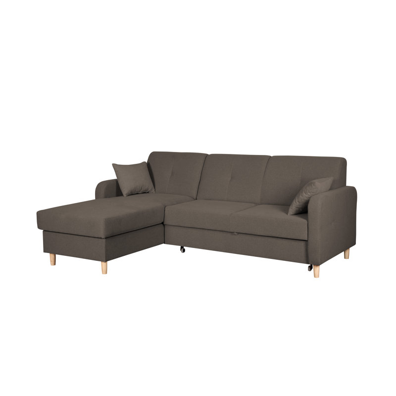4 Seater Sofa Bed, Left Hand Facing, Brown