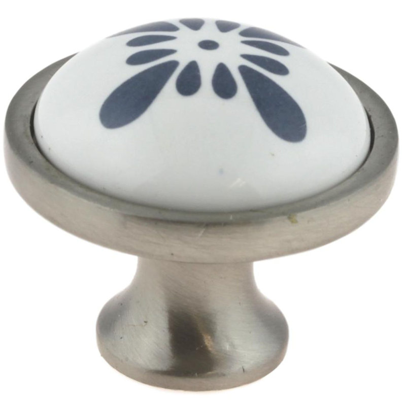 (Paquet de 5) Nickel satiné fleuri bleu-gris 1-1 / 4 pouces