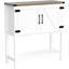 Armoire-bar Farmhouse Console avec portes de rangement, blanc