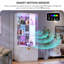 71" Tall Glass Bar Cabinet with RGB LED lighting and motion sensors, Lockable 3-Tier Wine Display Storage Cabinet-1291438183