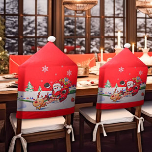 Christmas Dining Chair Cover Snowflake Party Favors Slipcover Hotel