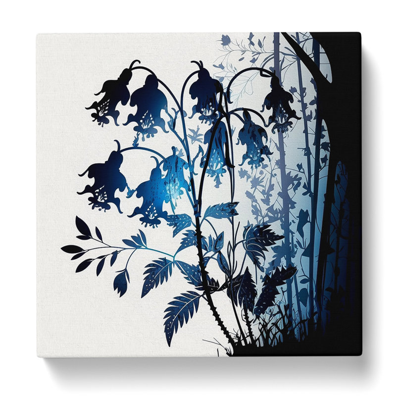 Bluebell Silhouette - Wrapped Canvas, 50cm H x 50cm W x 3cm D