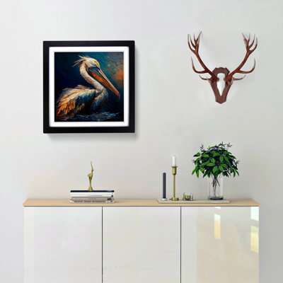 Pelican Palette Knife Painting - Framed Print