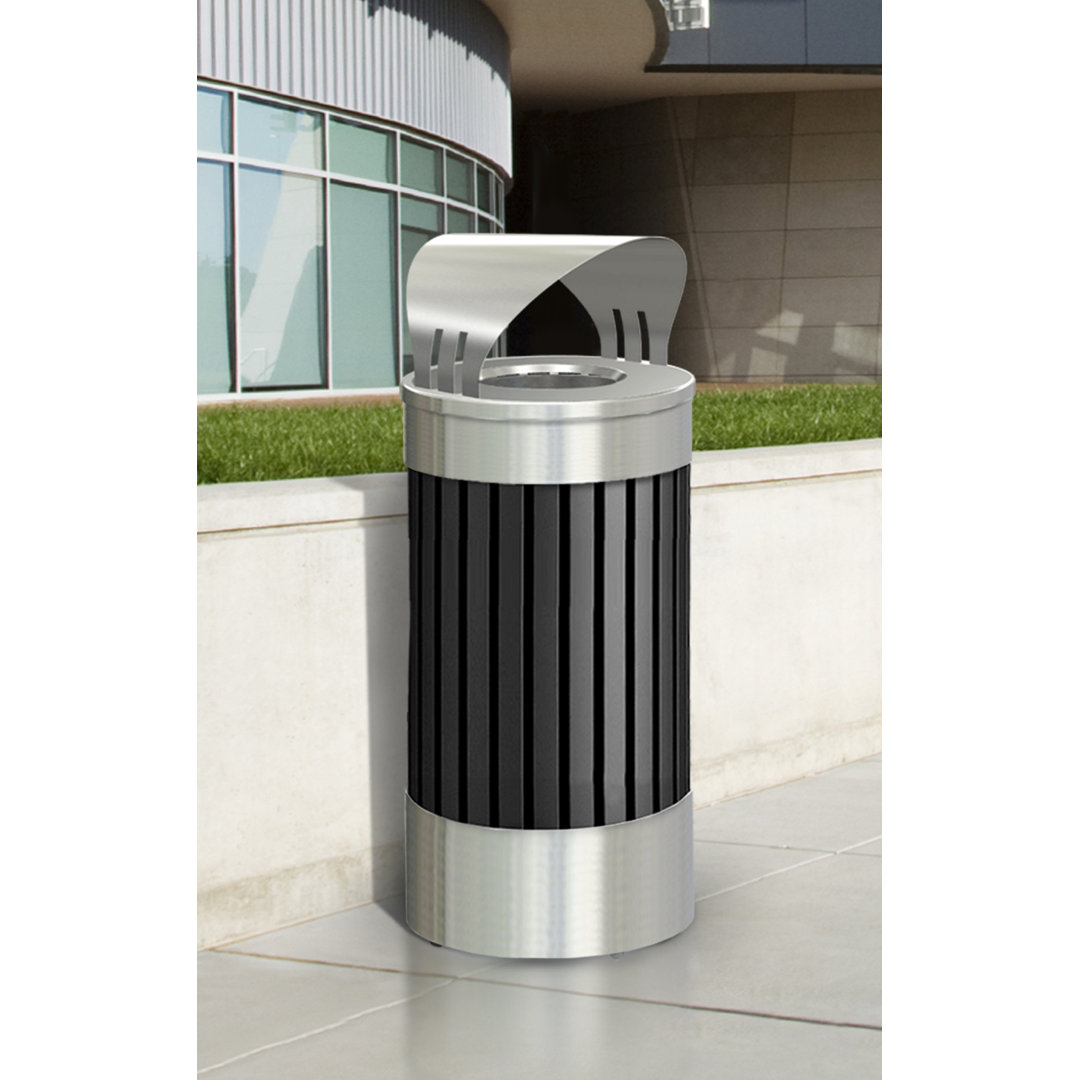 ArchTec Steel Open Outdoor Trash/Recycling Bins - 25 Gallons Commercial Zone